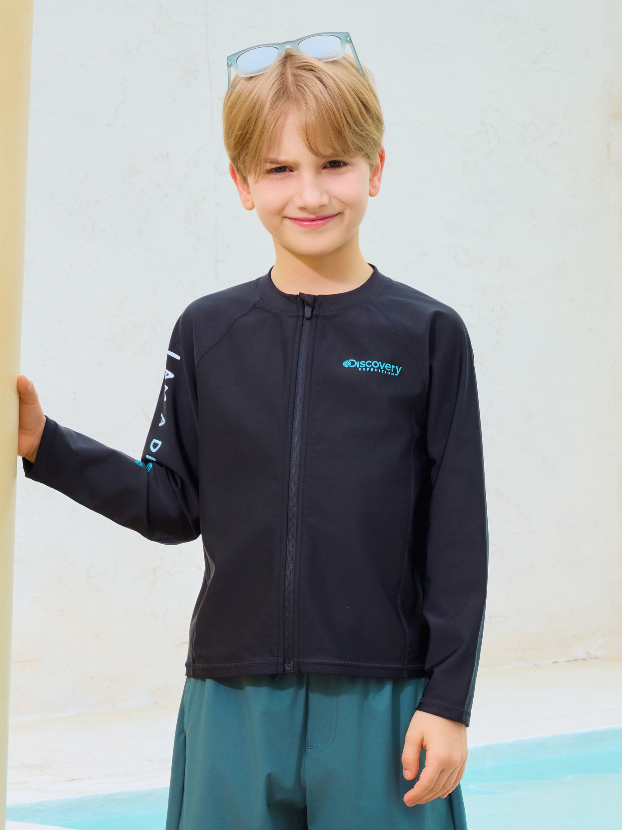 키즈 프레시벤트 에센셜 풀집업 래쉬가드