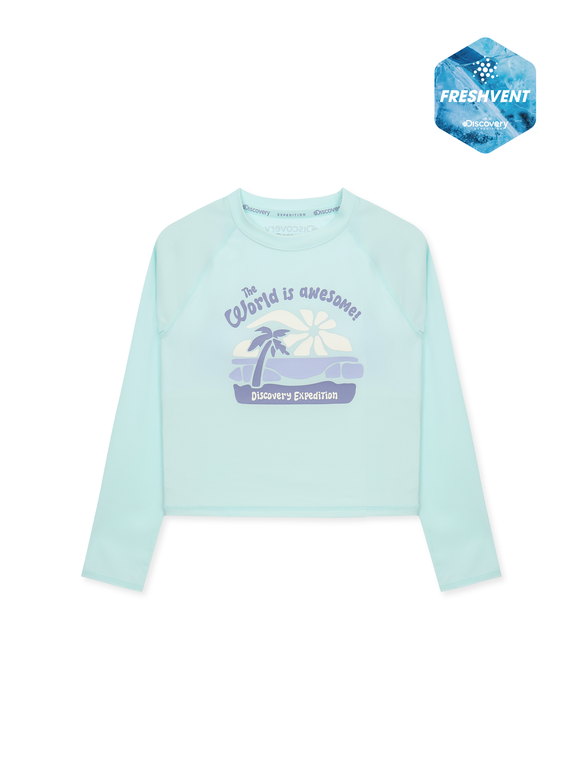 여아 프레시벤트 크롭 그래픽 래쉬가드