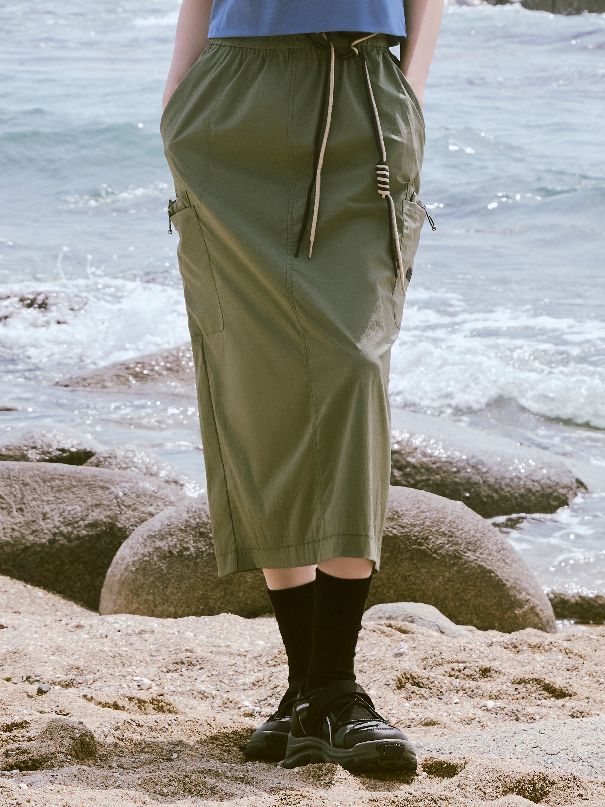 프레시벤트 여성 파라슈트 카고스커트