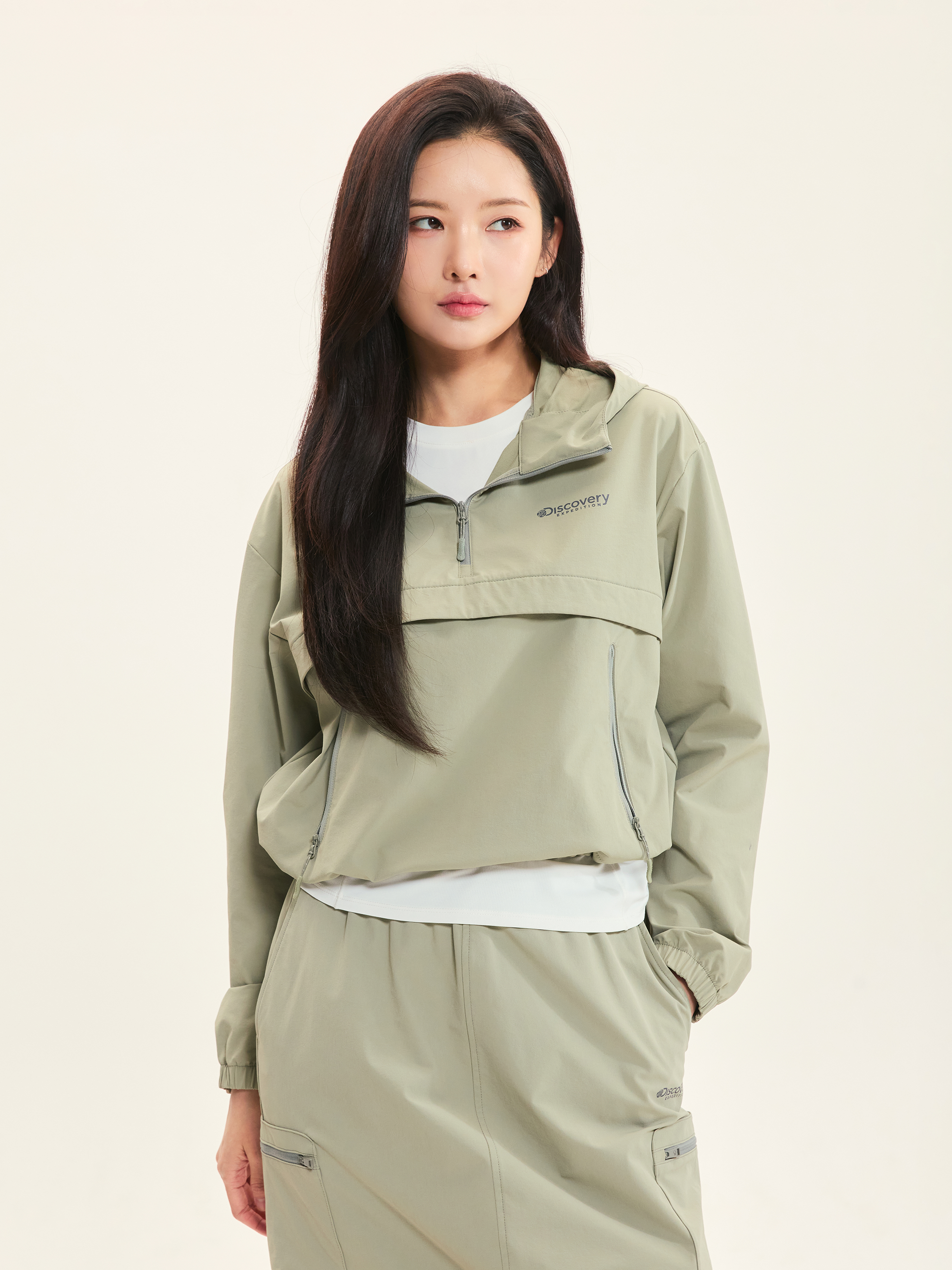여성 우븐 트레이닝 아노락