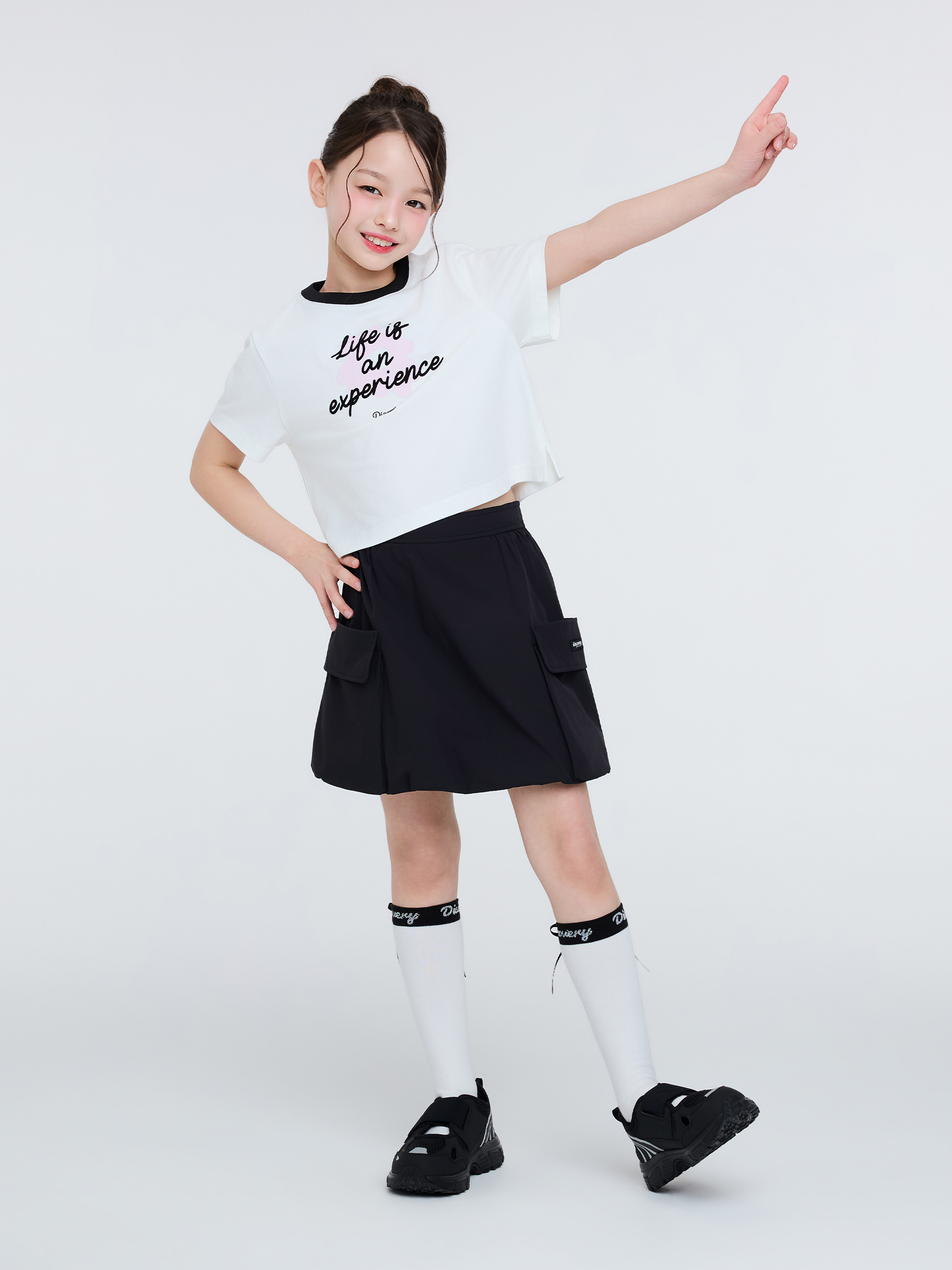 여아 반팔티+우븐 스커트 SET