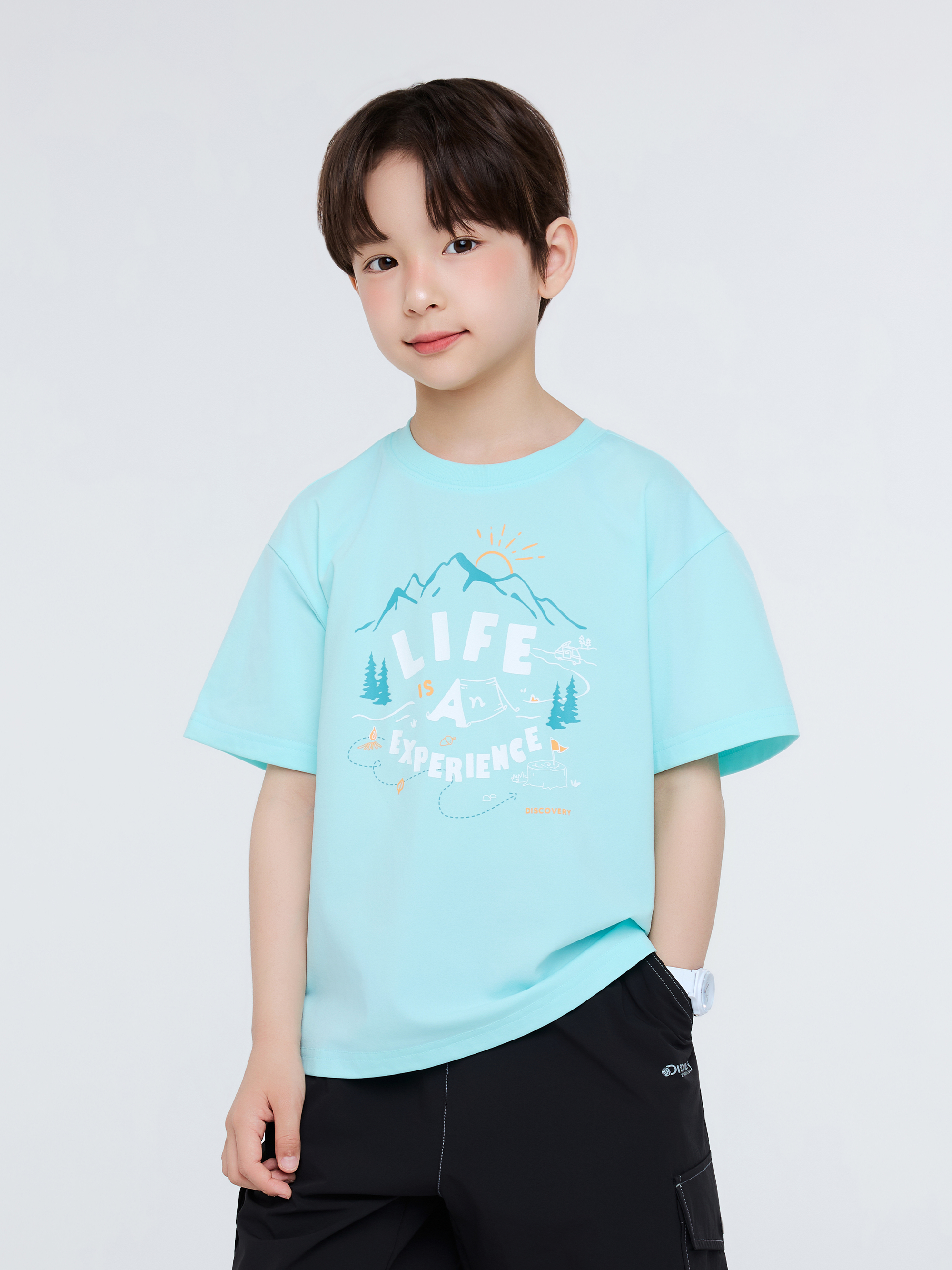 키즈 아웃도어 그래픽 반팔티셔츠