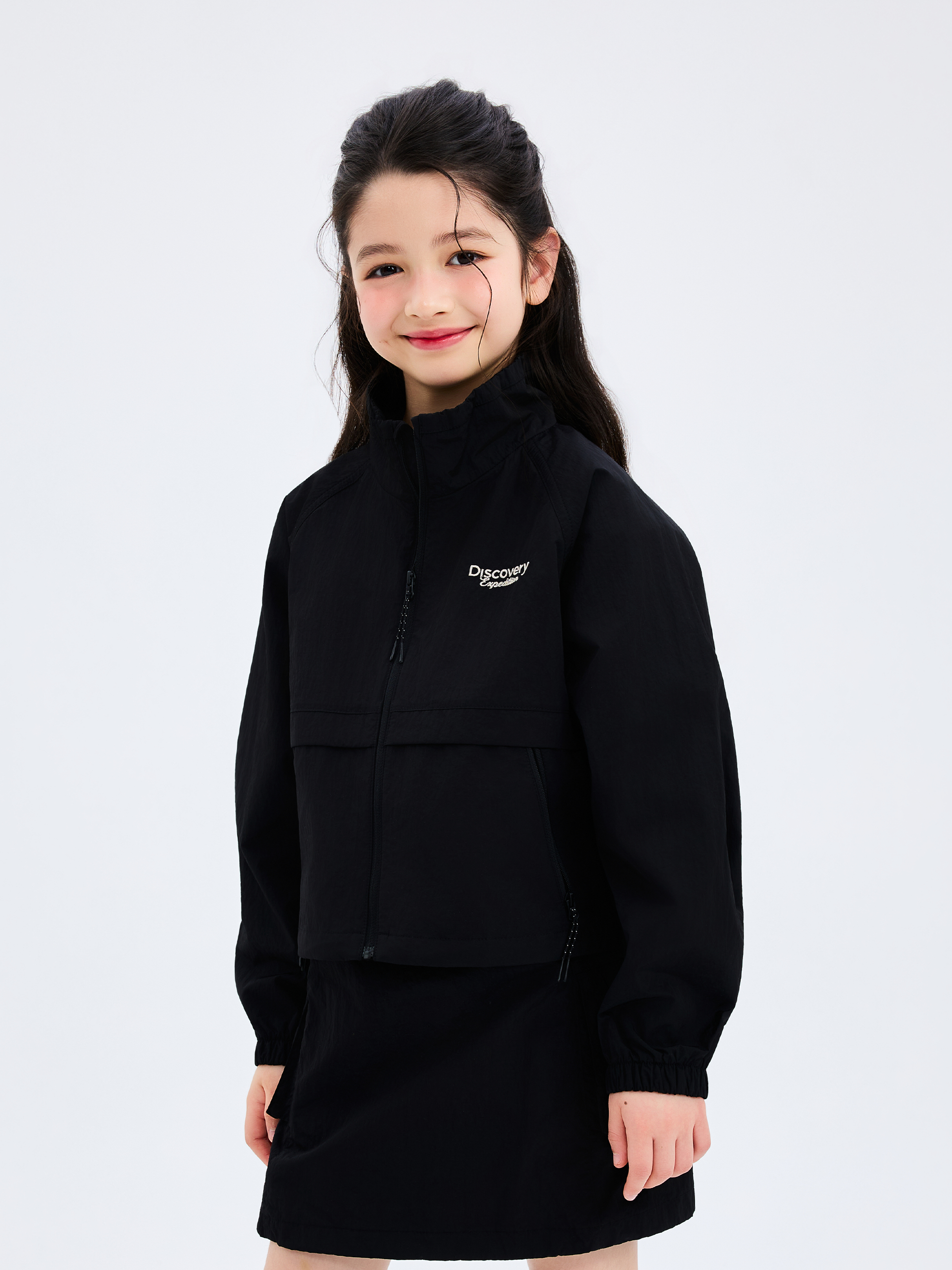 여아 하이넥 우븐 자켓