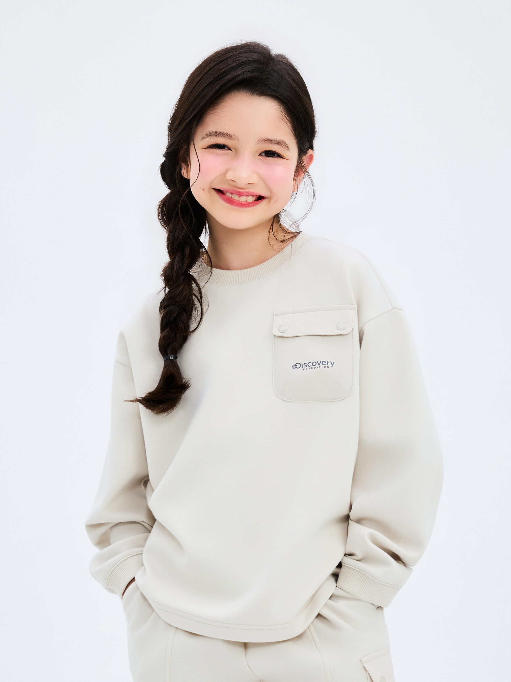 키즈 우븐포켓 맨투맨
