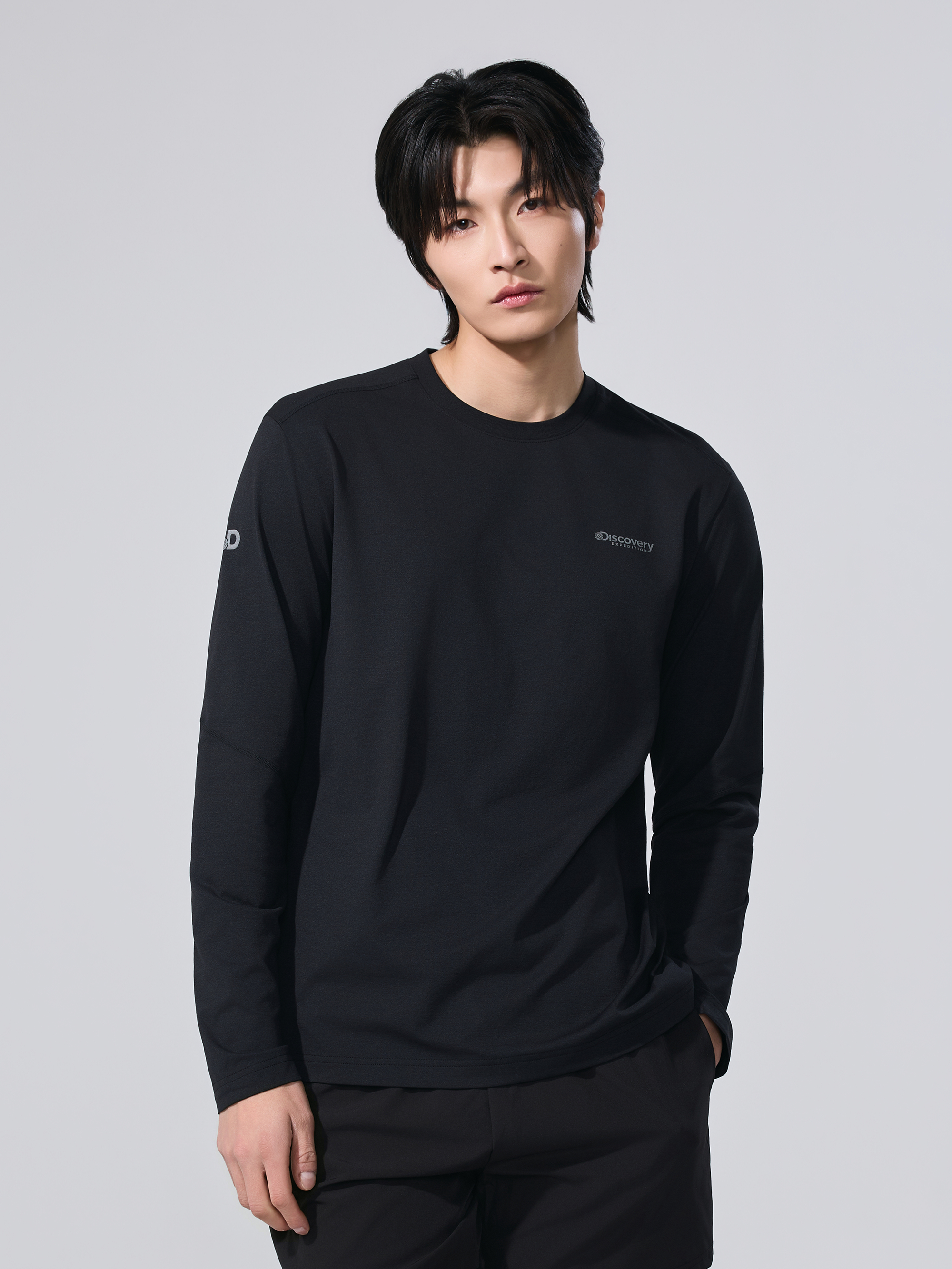 남성 기능성 라운드 긴팔티셔츠