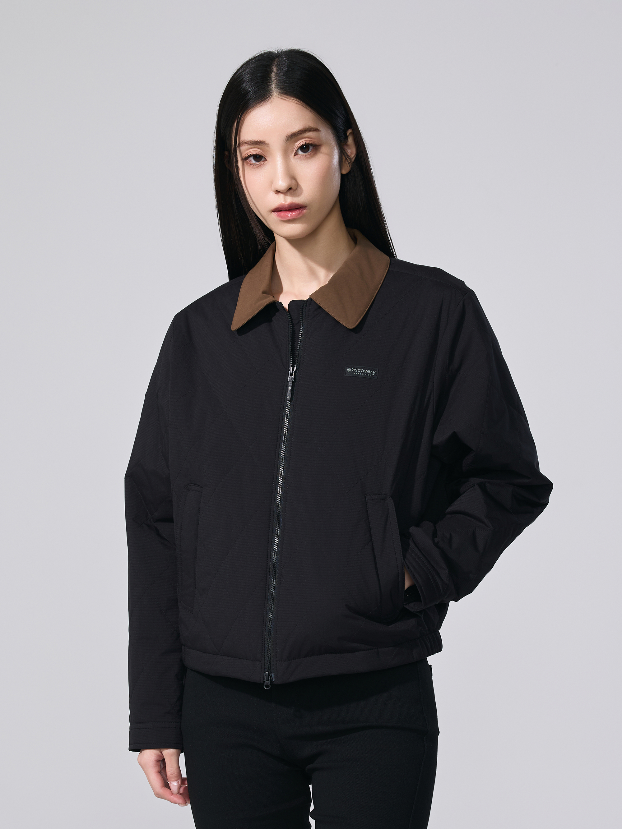 여성 카라형 퀼팅 패딩자켓