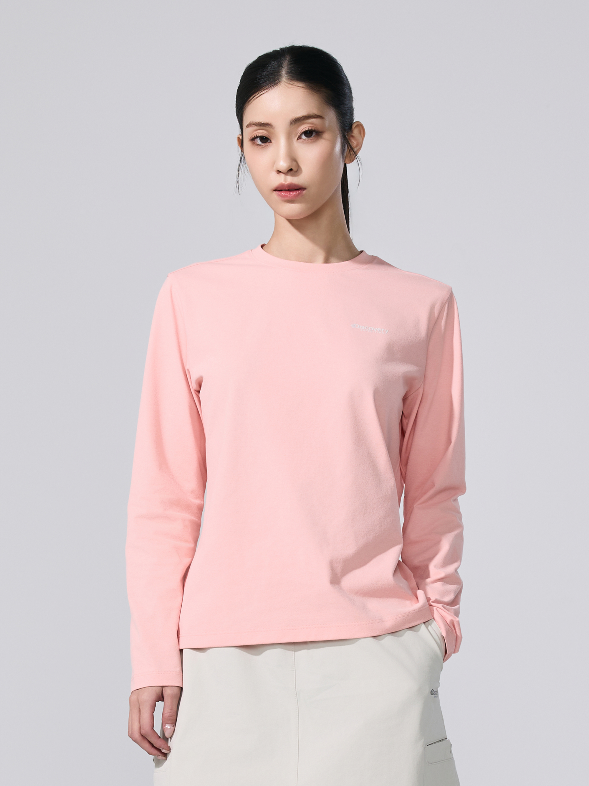 여성 기능성 라운드 긴팔티셔츠