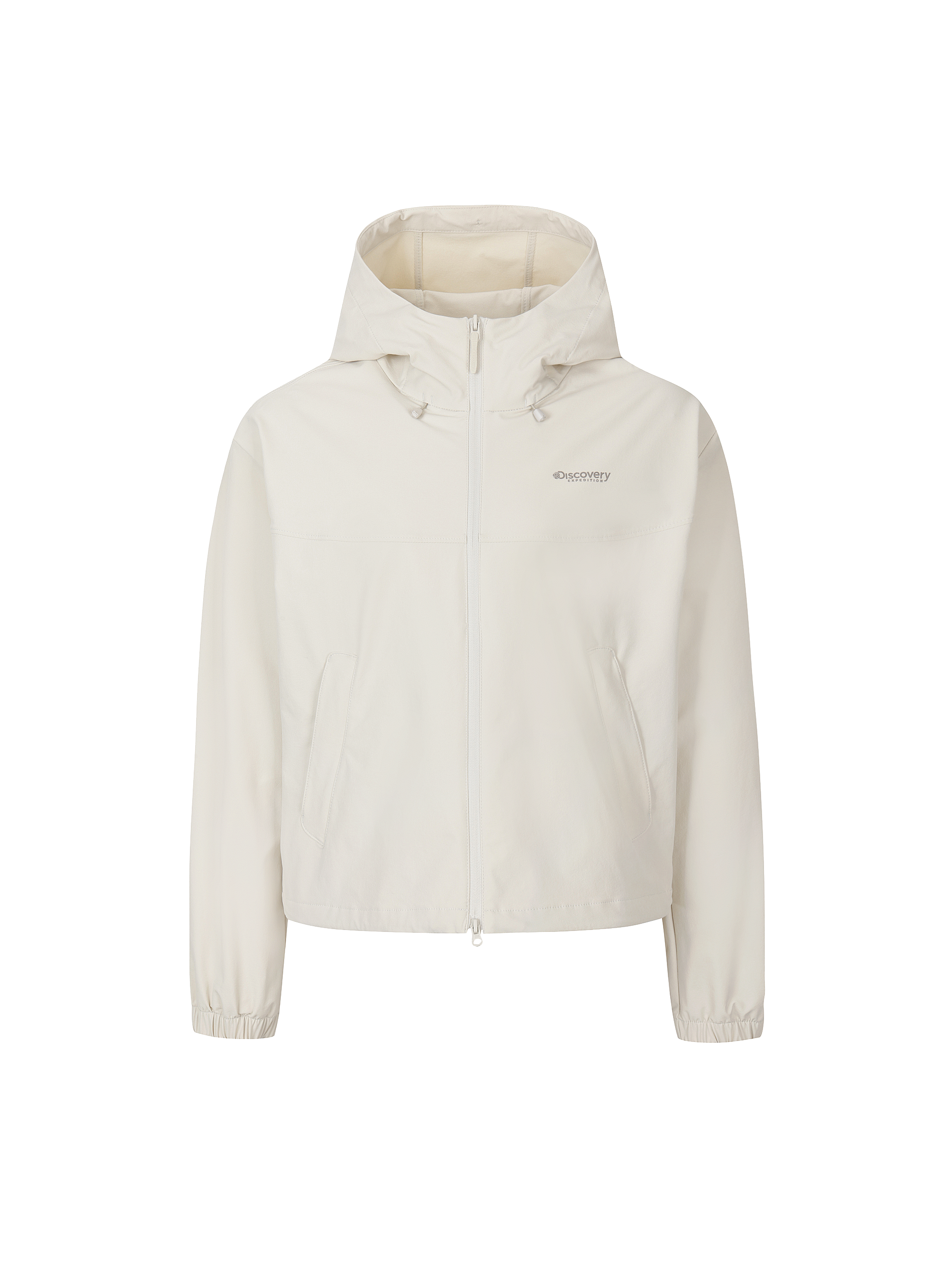 여성 스트레치 우븐 트레이닝 크롭 후드 자켓