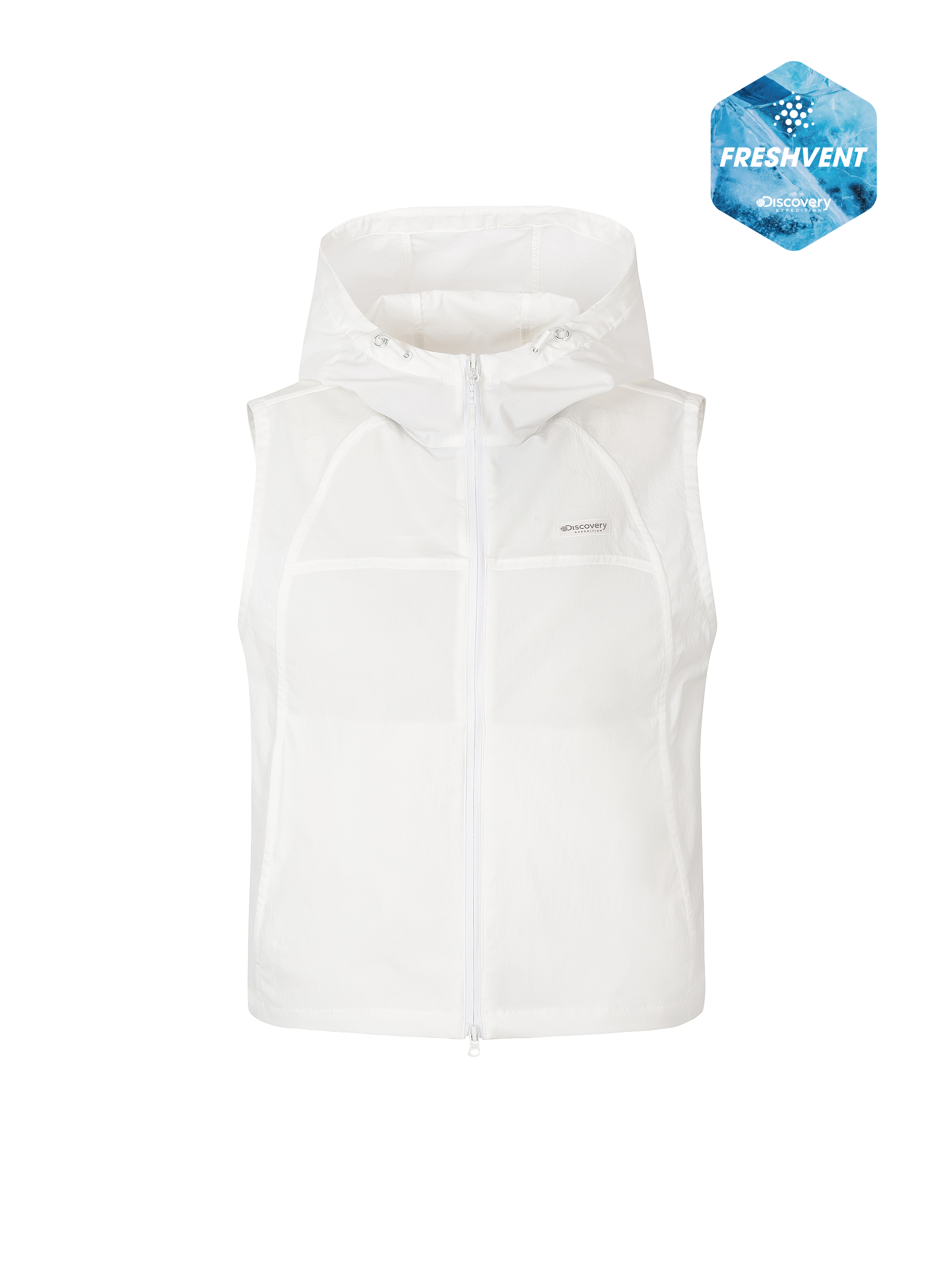 여성 프레시벤트 경량 우븐 트레이닝 후드 베스트