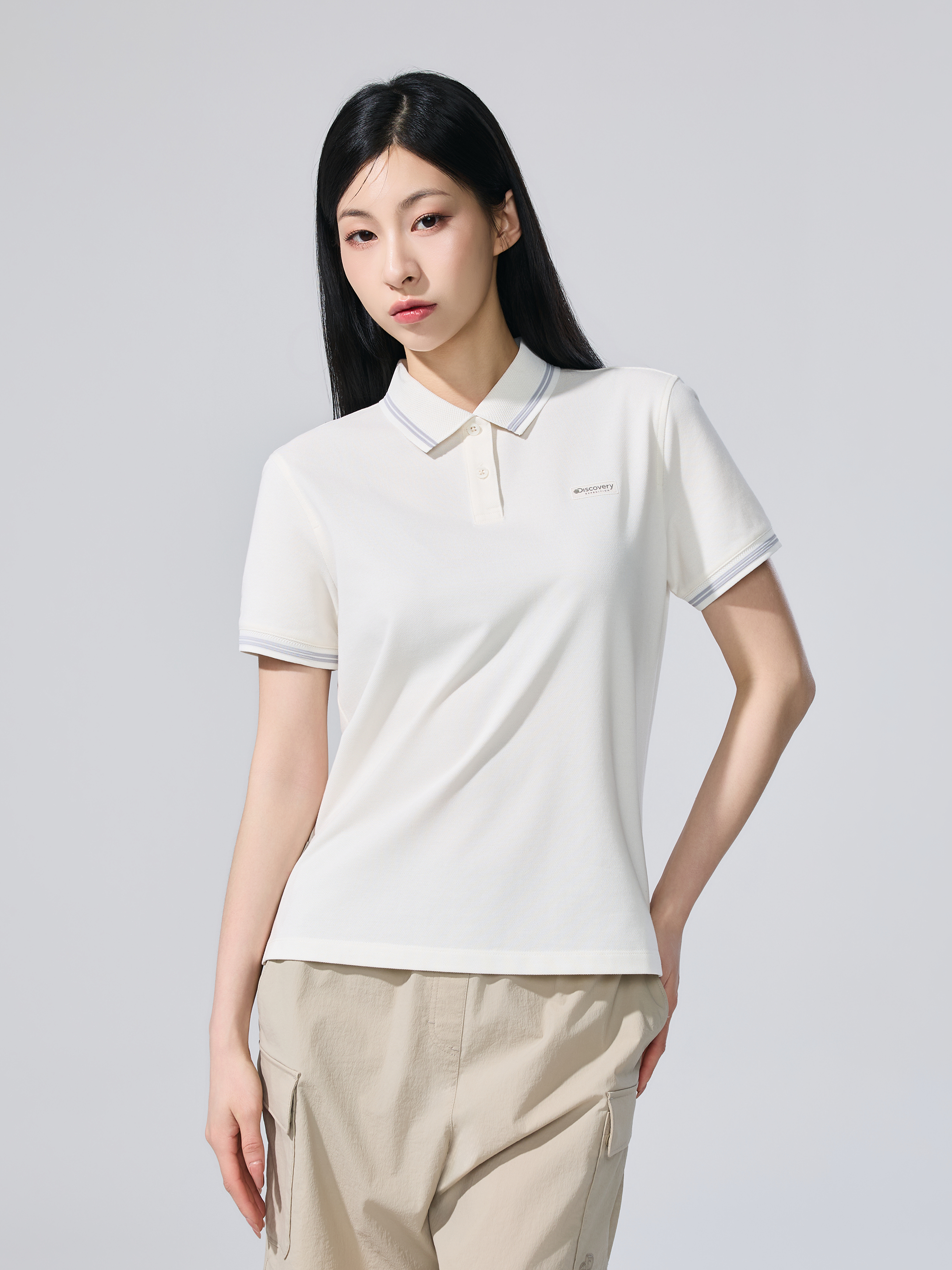 여성 컬러티핑 카라티