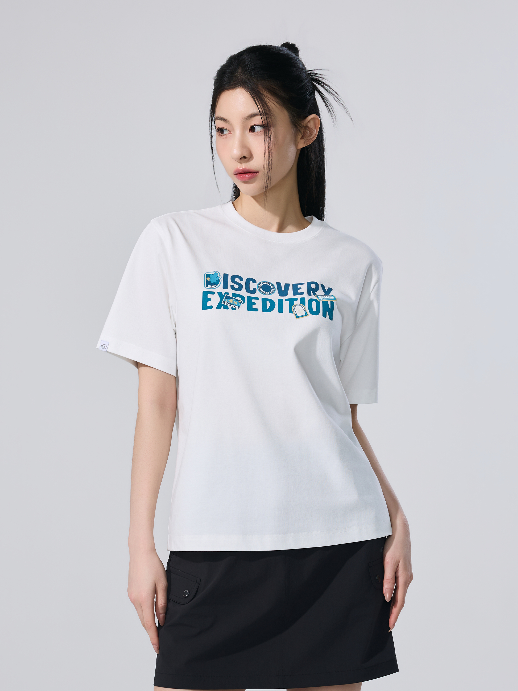 유니 프레시벤트 콜라주 레터링 반팔티셔츠