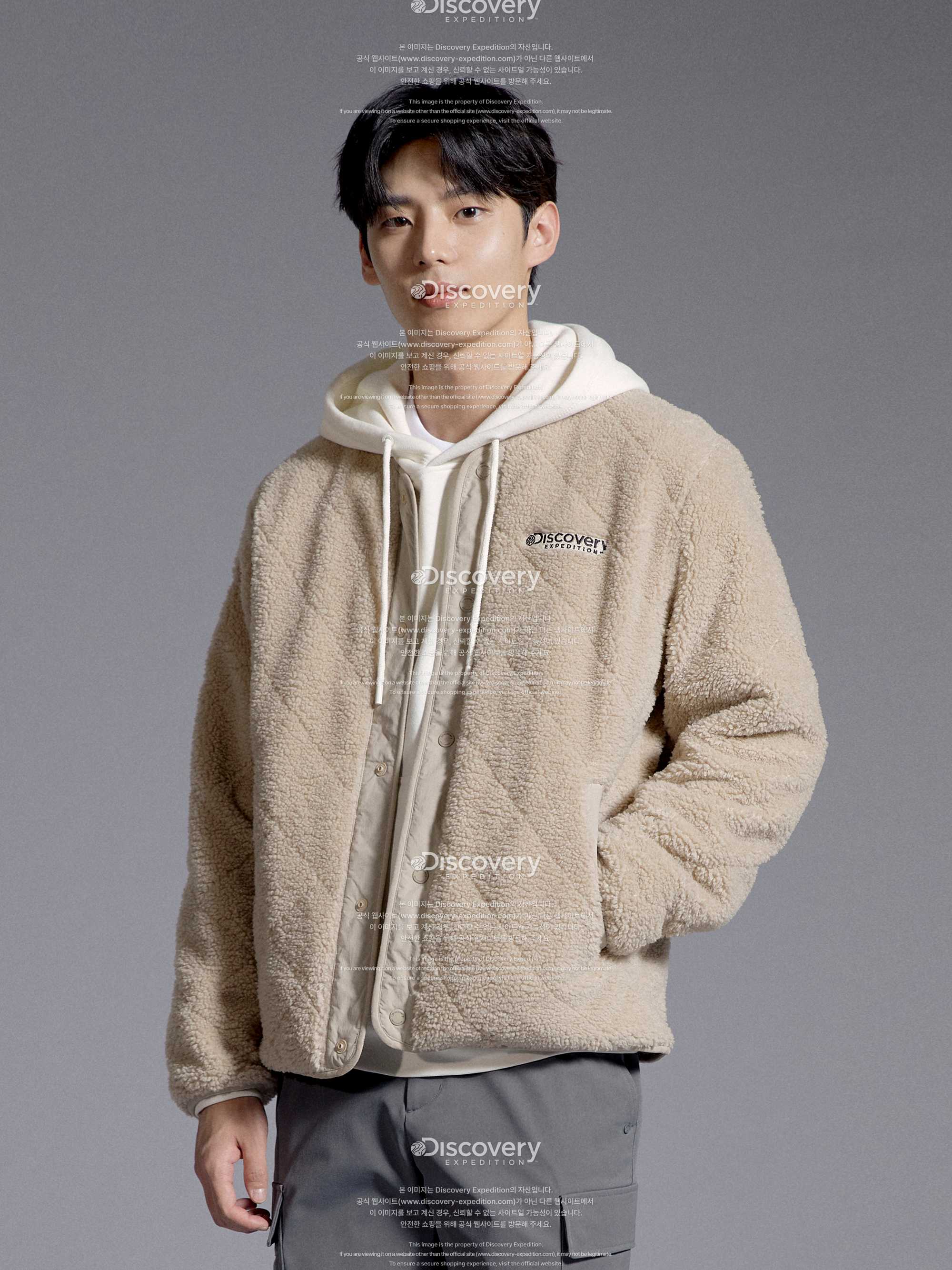 남성 리버시블 퀼팅 플리스 자켓