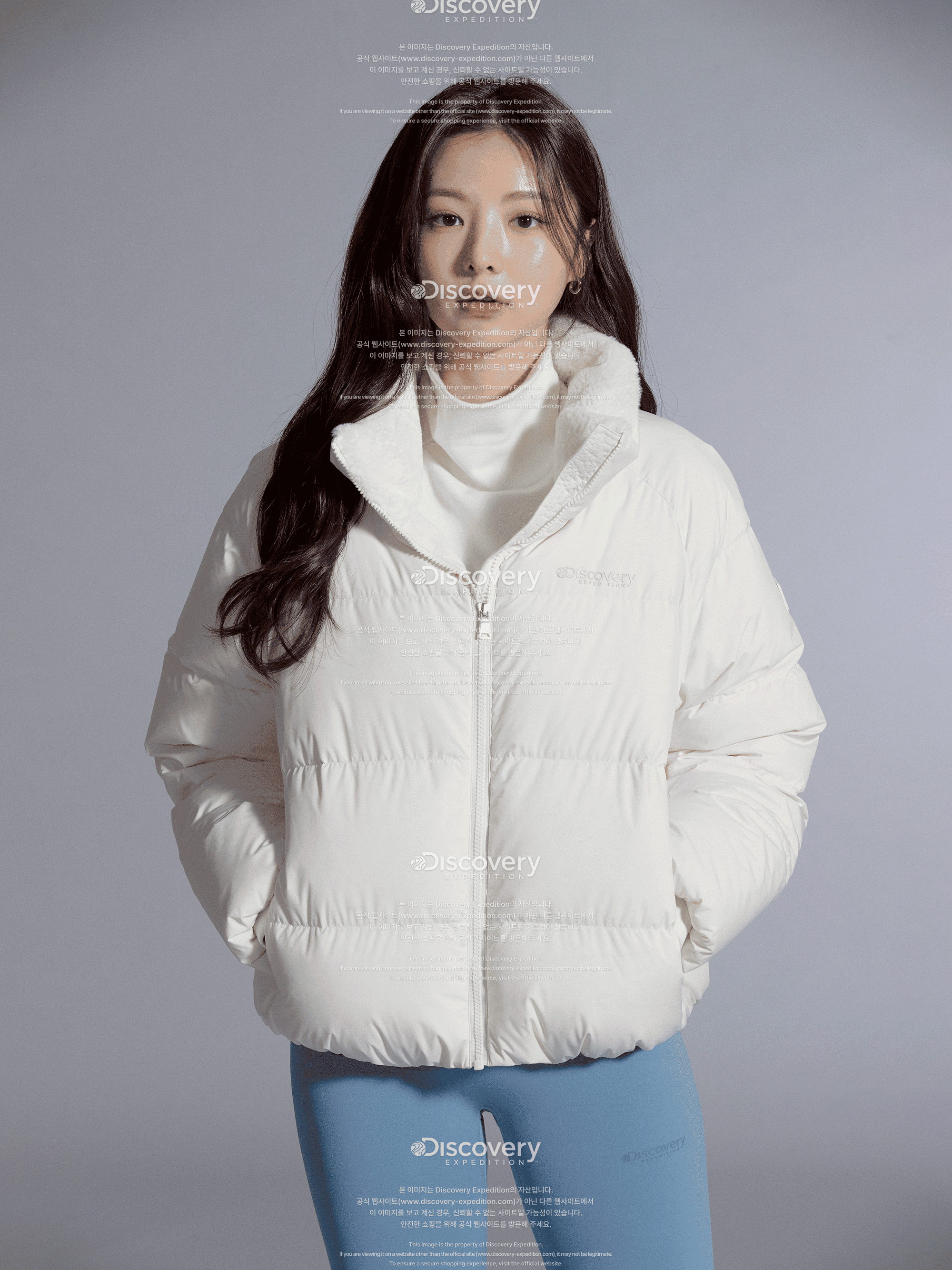 여성 올리브 RDS 숏패딩