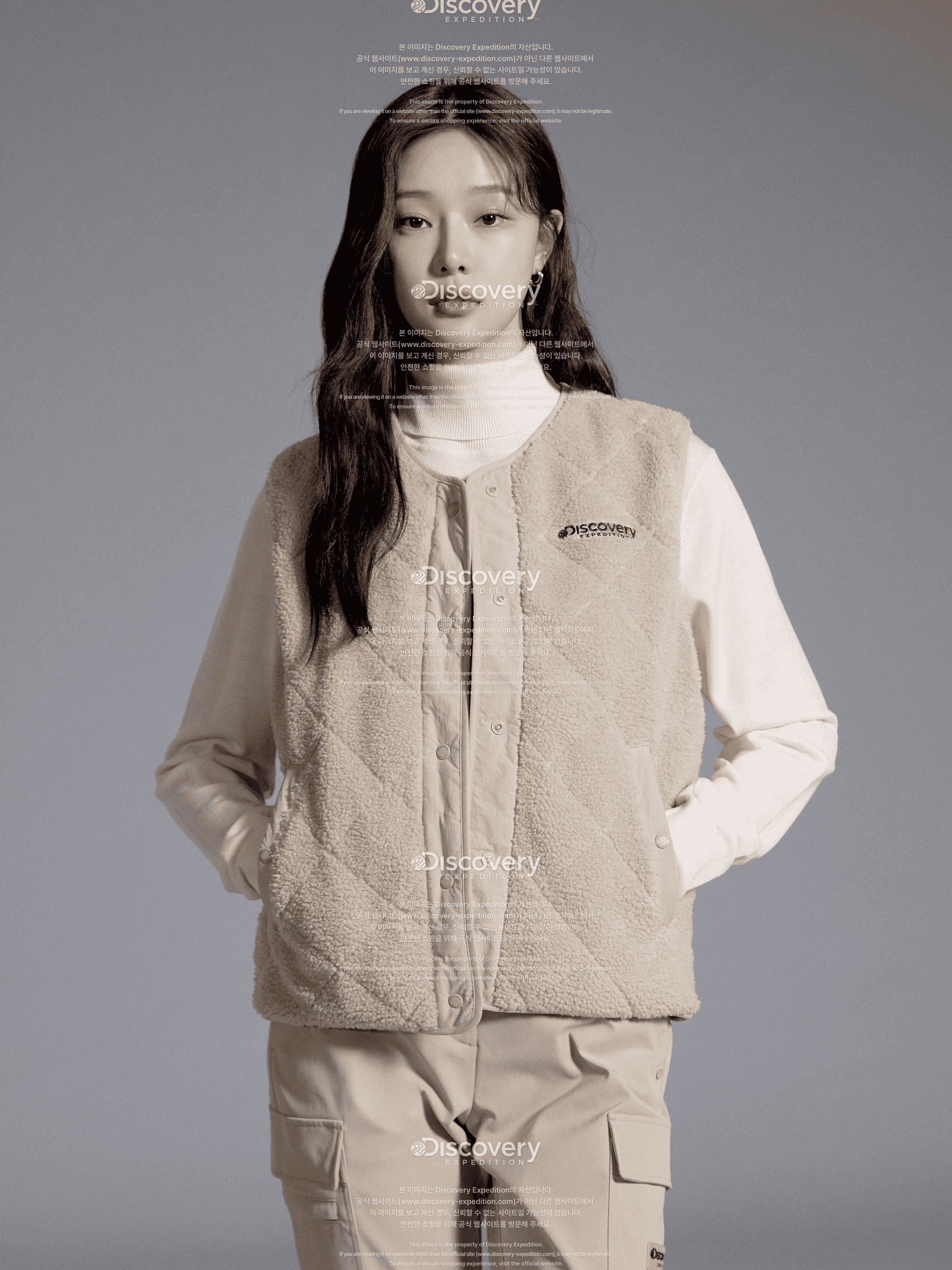 여성 리버시블 퀼팅 플리스 베스트