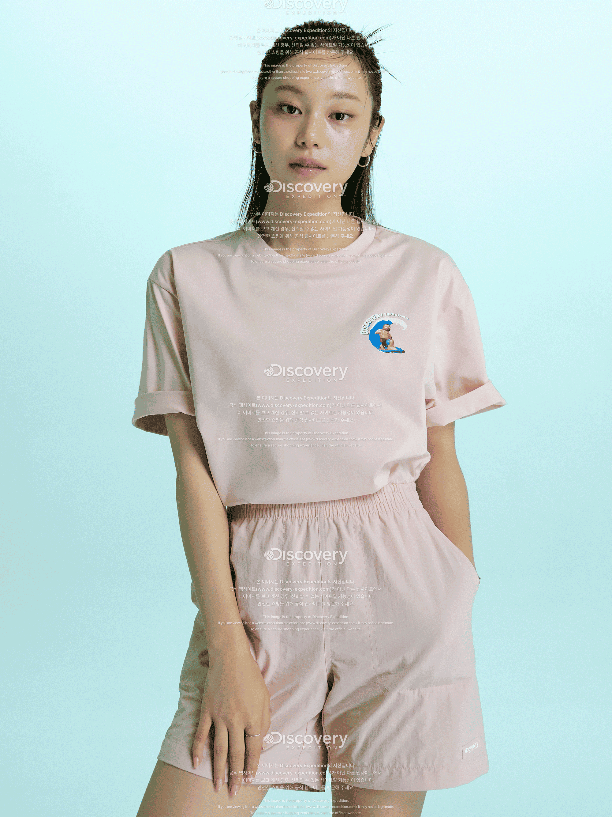 메인크루 비치 스몰그래픽 반팔티셔츠