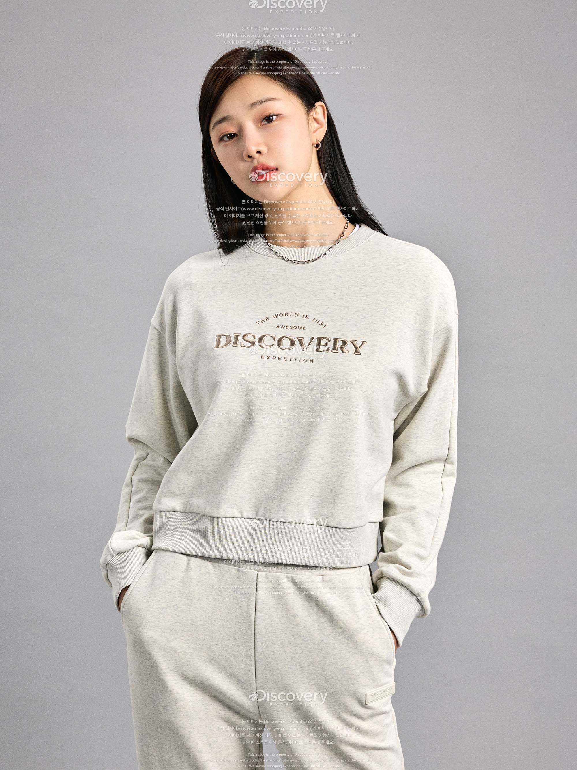 크롭 여성 트레이닝 맨투맨